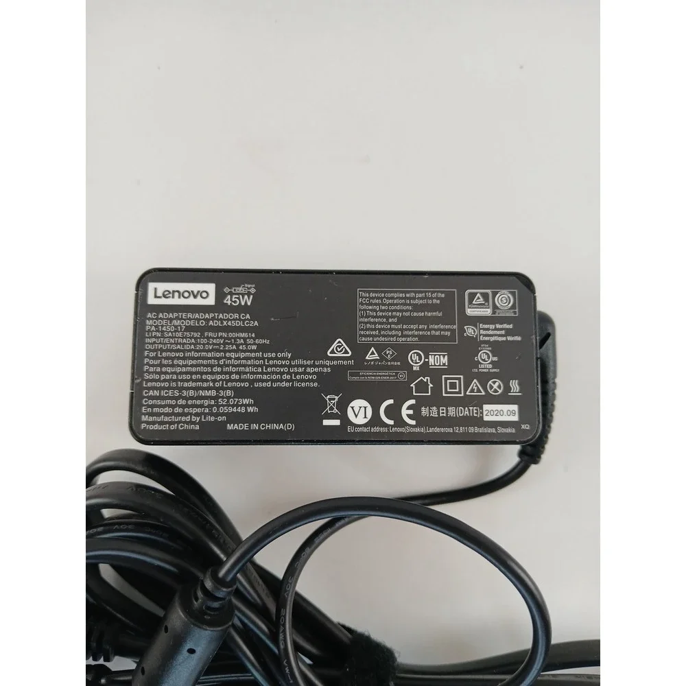OEM Lenovo 45W‎ AC Adapter ADLX45DLC2A Genuine Rectangle Connector Tip